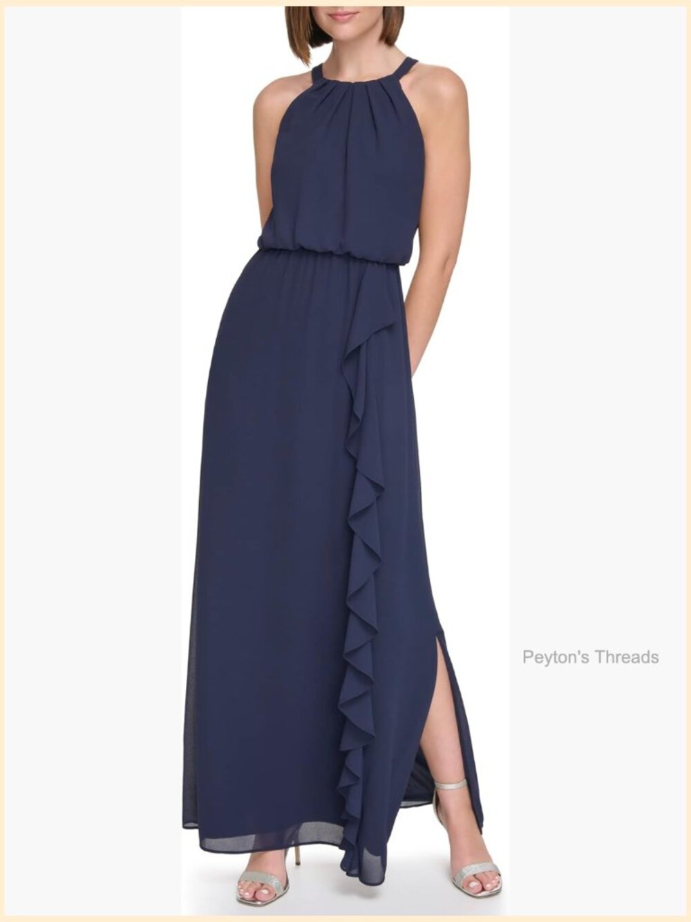 Halter Chiffon Maxi Gown – Wedding Guest Dress